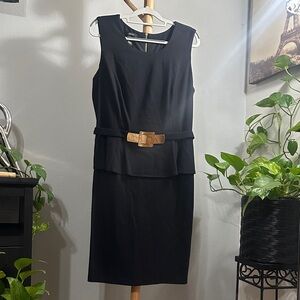 Alfani Elegant Black Midi Dress with Buckle